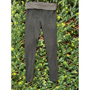 y2k Victoria's Secret Fold Over Top Black Leggings Size Small